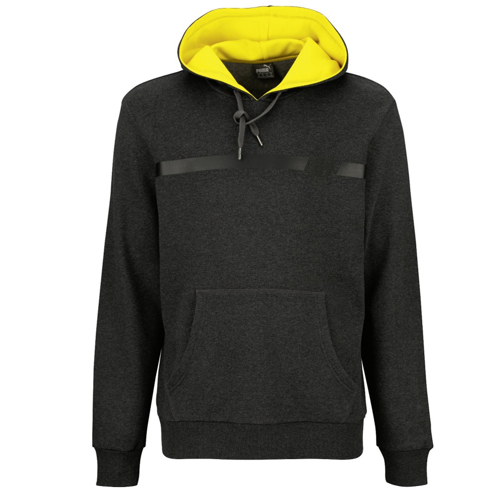 BVB Borussia Dortmund Hoodie Heat - Schwarz Mit Orangem Druck