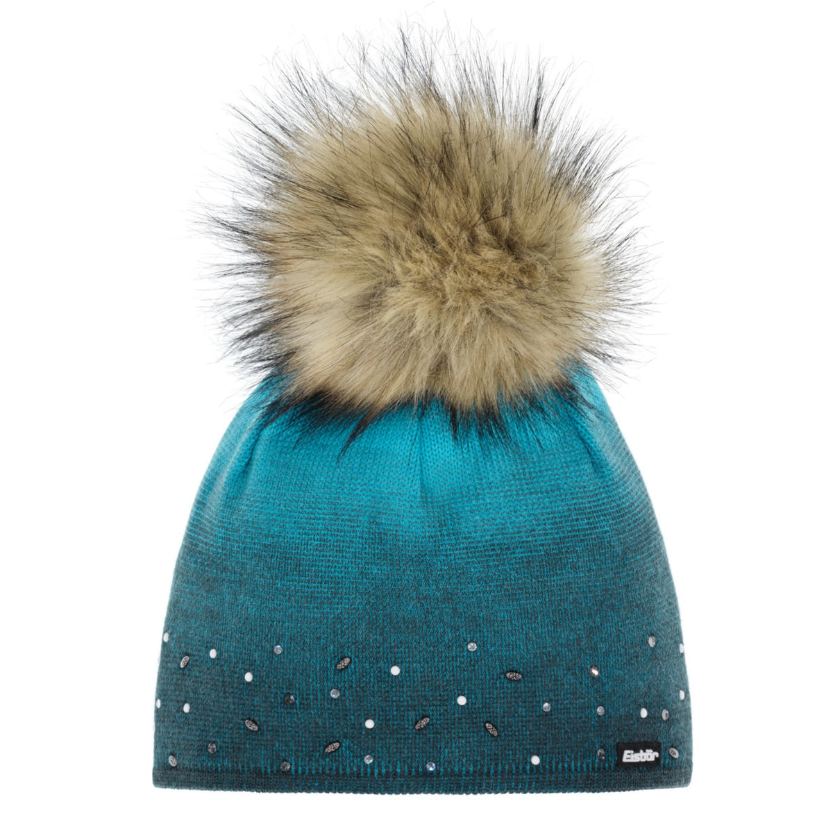 Eisbär Dip Dye Lux Crystal Mütze für Damen mit Bommel