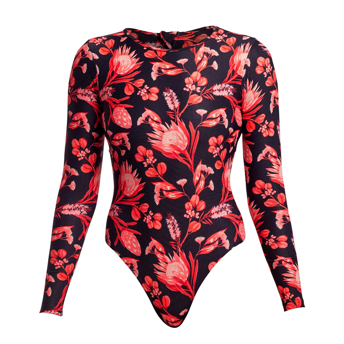 Funkita Badeanzug langarm für Damen Acacia Rose chlorresistent