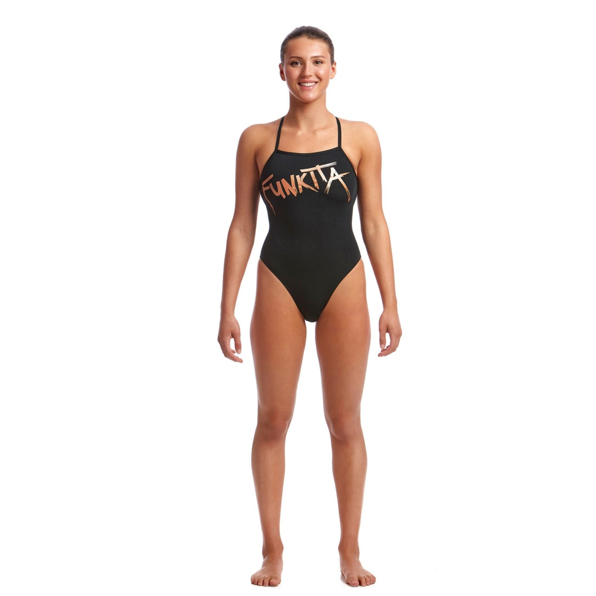 Funkita Badeanzug Damen Bronzed schwarz chlorresistent
