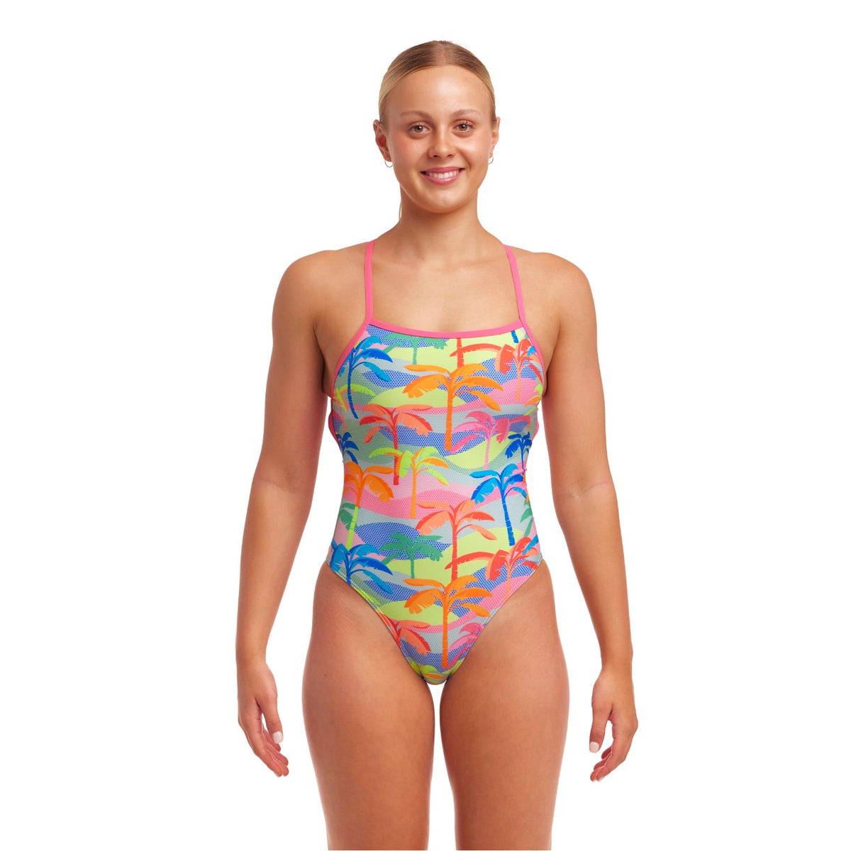 Funkita Poka Palm Badeanzug für Damen chlorresistent schnelltrocknend und UV Schutz 50+