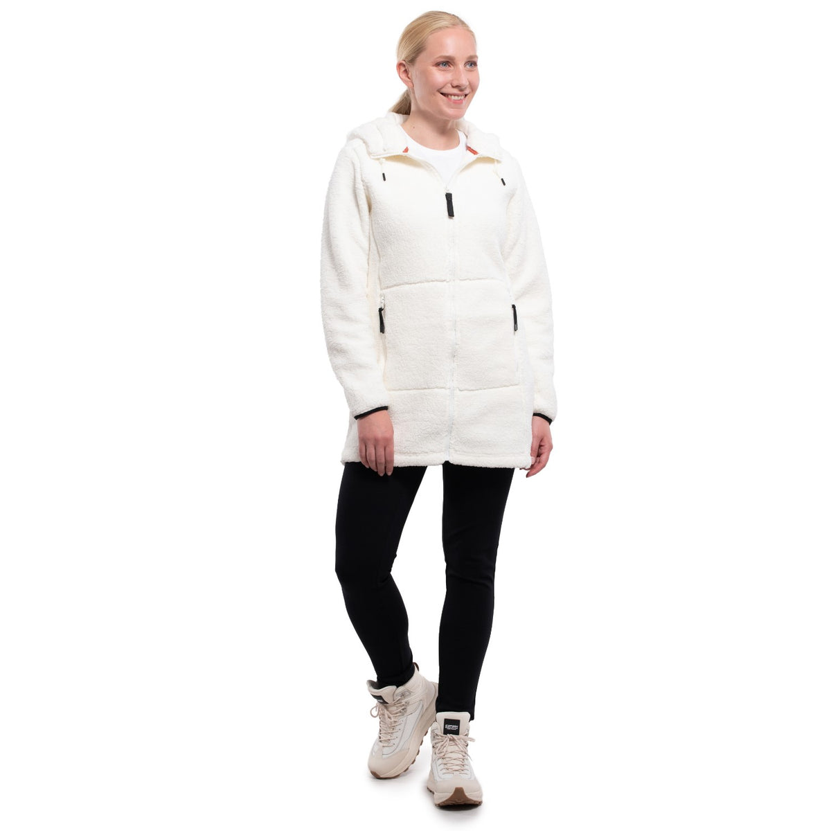 Icepeak Agra Fleecejacke für Damen mit verschließbaren Taschen und einer Kapuze