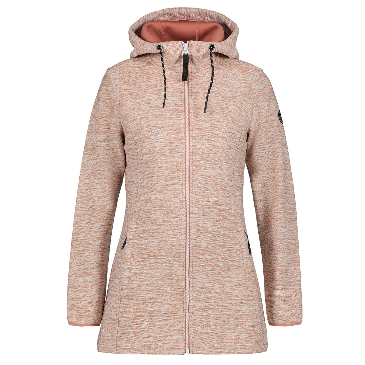 Icepeak Strickfleecejacke lang für Damen Alzey mit Kapuze