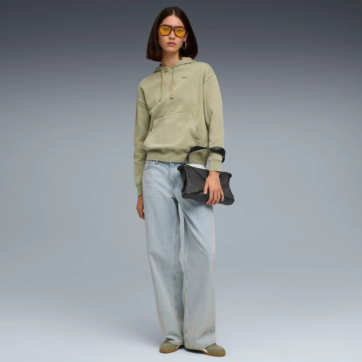 Puma Kapuzenpullover Elevated Relaxed Wash Damen mit Kägurutaschen