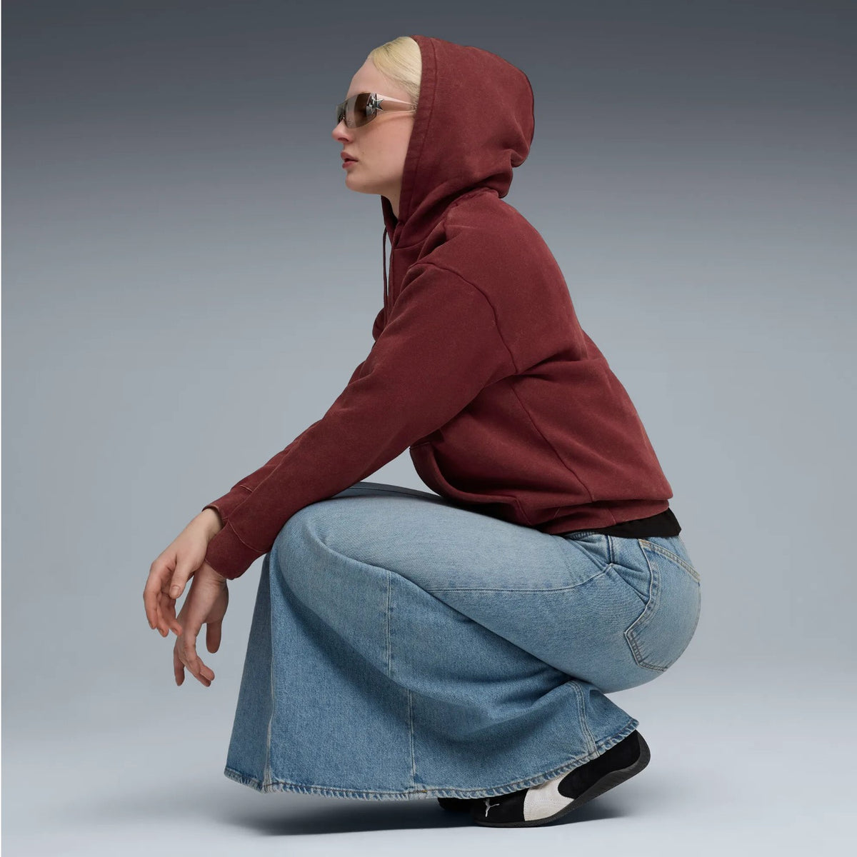 Puma Kapuzenpullover Elevated Relaxed Wash Damen mit Kägurutaschen