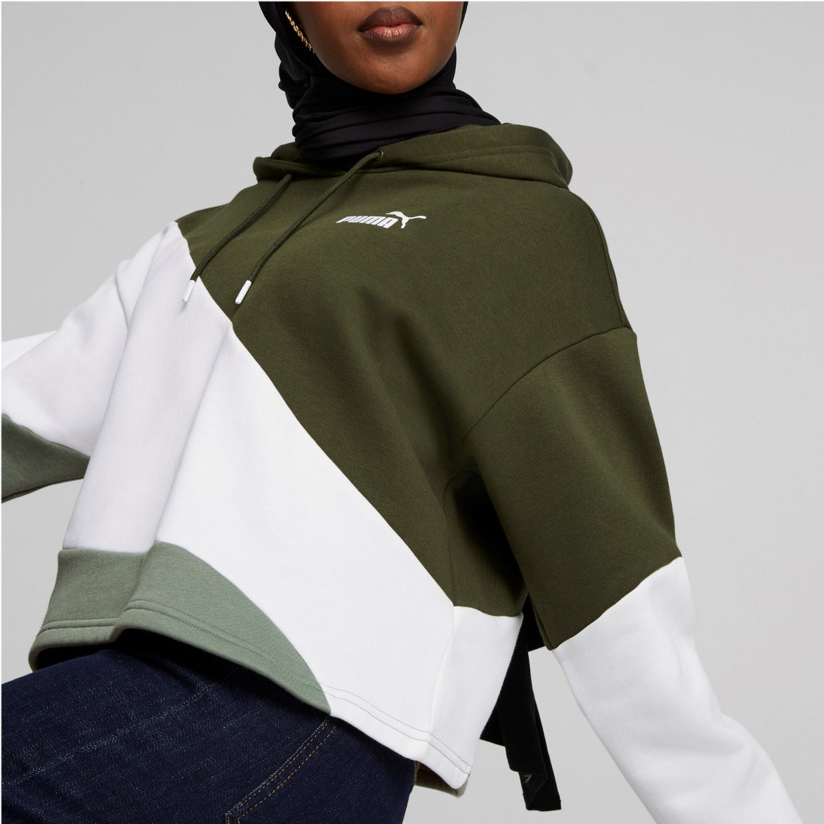 Puma Kapuzenpullover Power Cat Hoodie für Damen im Colorblock Design