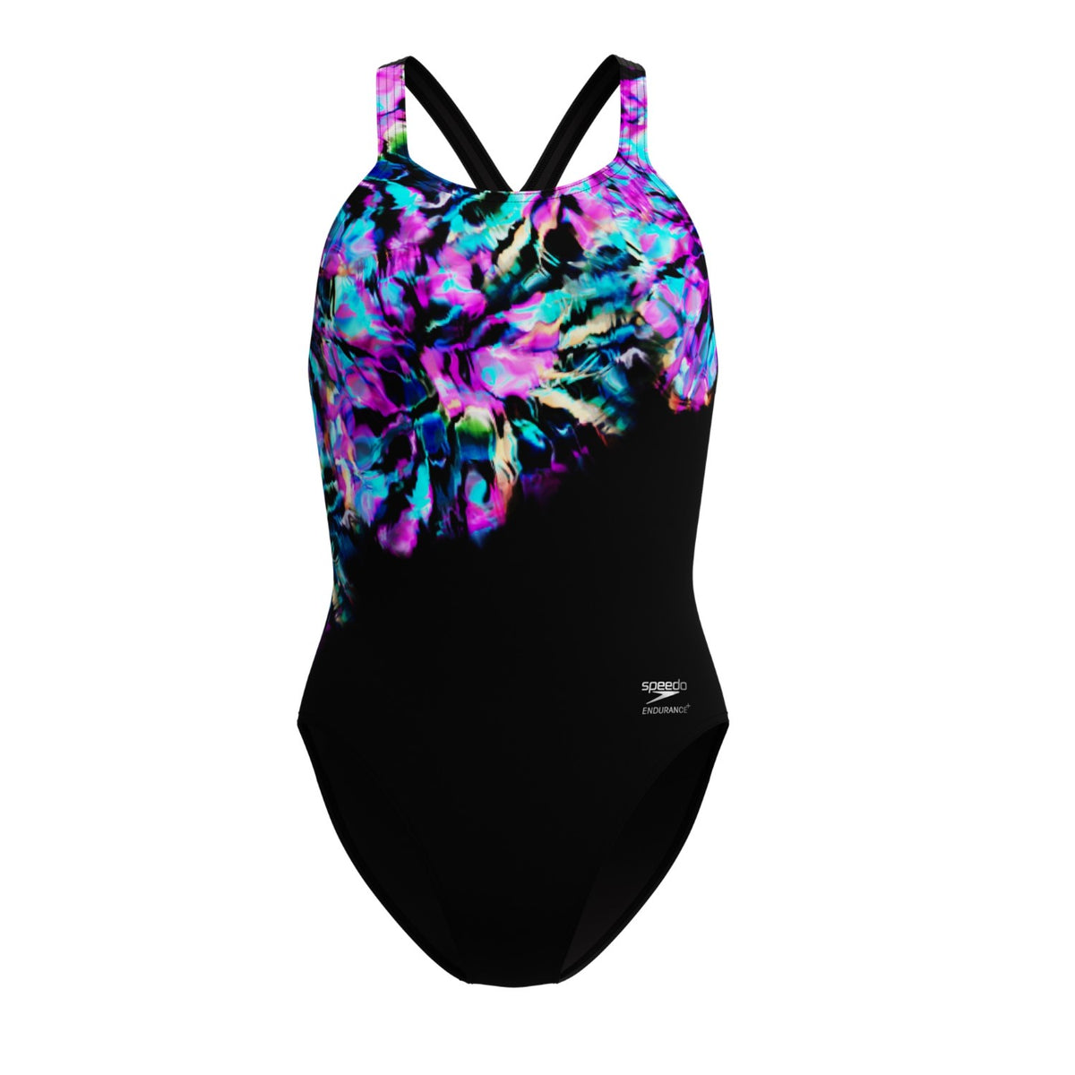 Speedo Club Training Bedruckter Powerback Badeanzug Damen