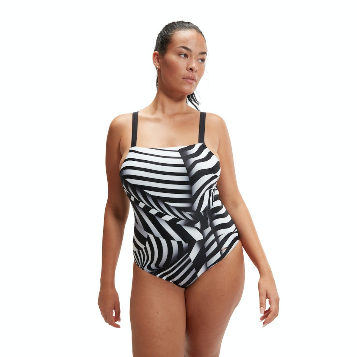 Speedo Formender bedruckter asymmetrischer Badeanzug für Damen