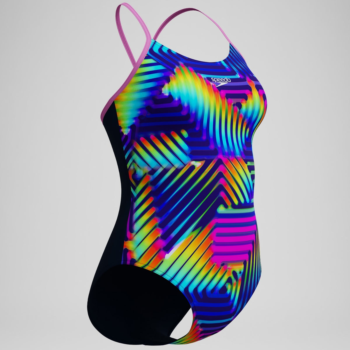 Speedo Club Training Bedruckter Fixed-Crossback-Badeanzug Damen