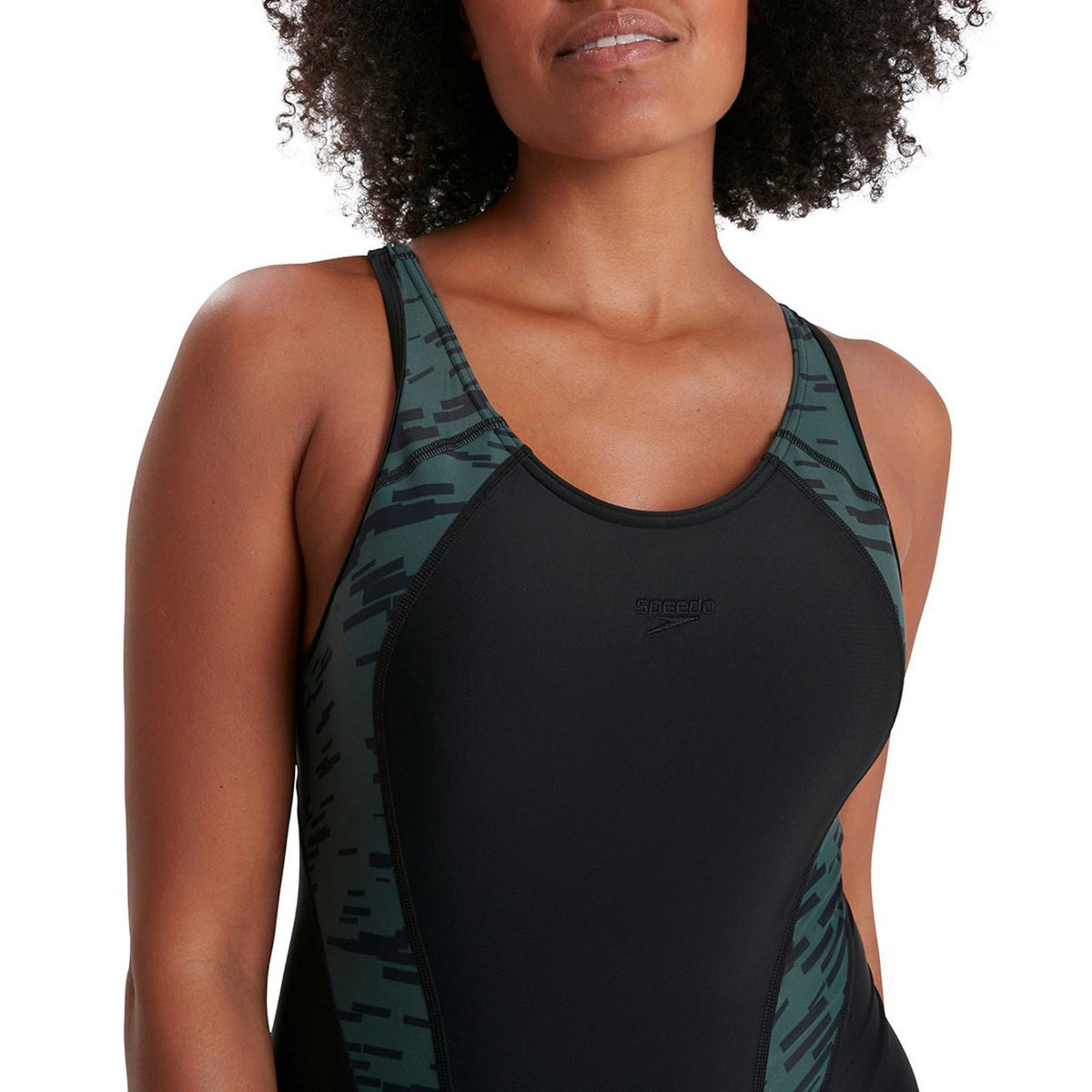 Speedo Panel Laneback Badeanzug Damen schnelltrocknend und chlorbeständig