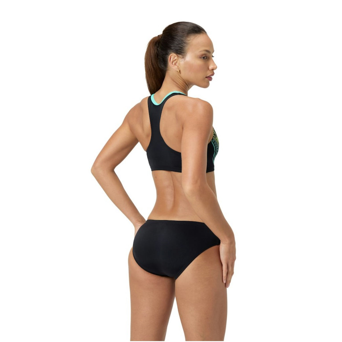 Speedo Placement Bikini Damen schwarz chlorbeständig