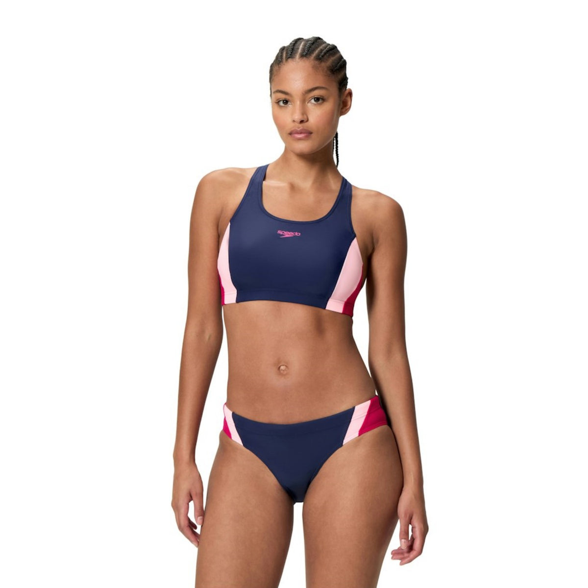 Speedo Colorblock Bikini Damen schwarz chlorbeständig