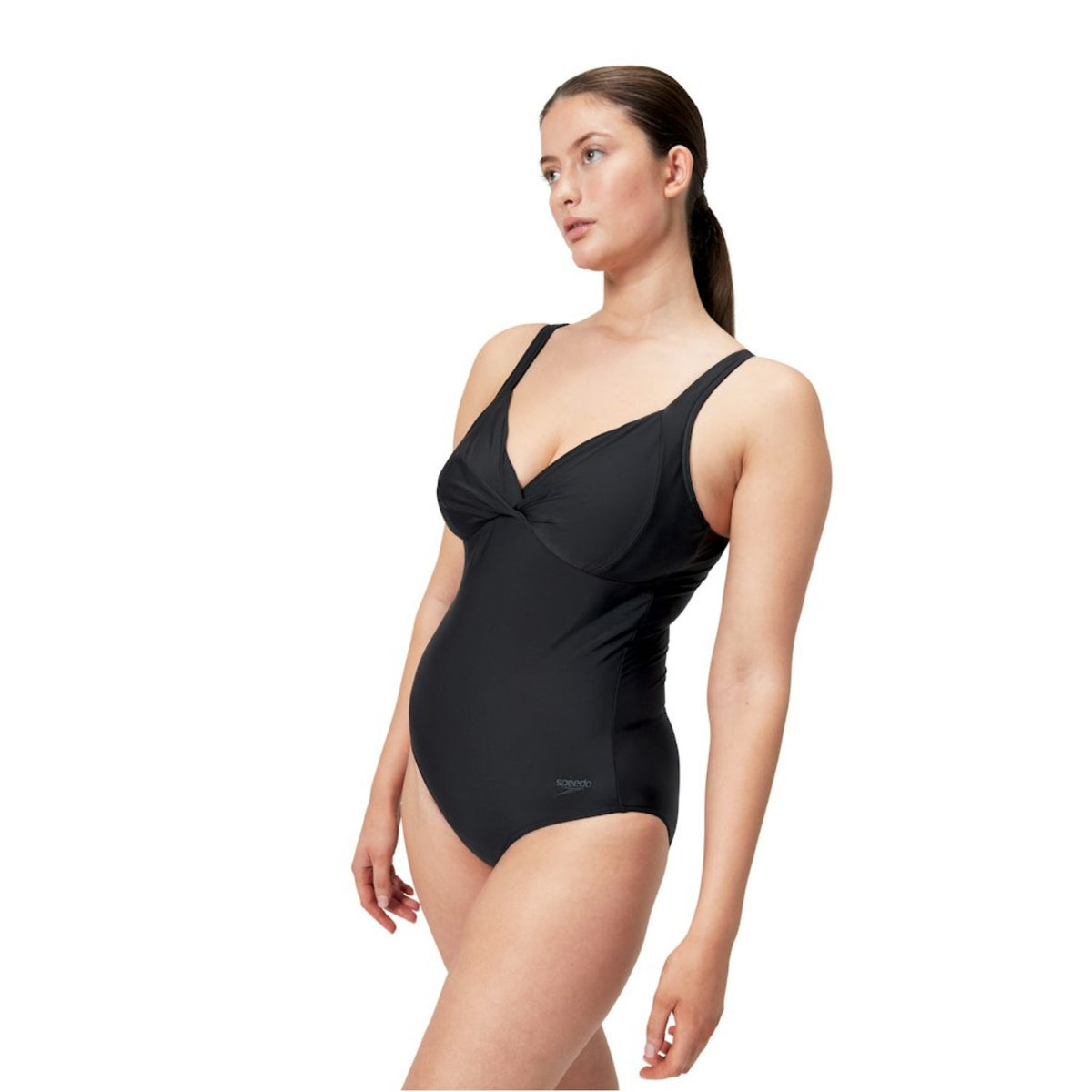 Speedo Cross Knot Shaping Badeanzug schwarz für Damen