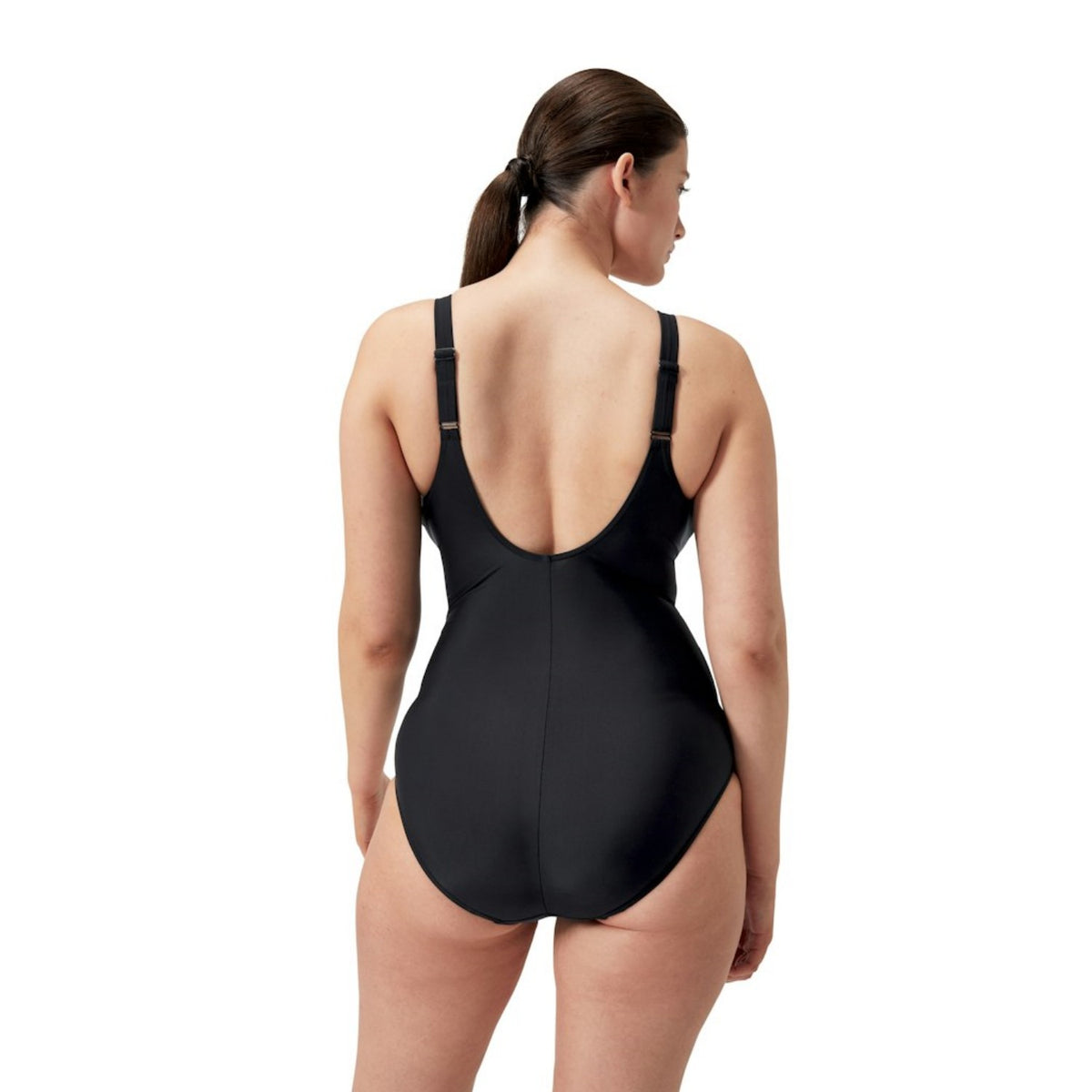 Speedo Cross Knot Shaping Badeanzug schwarz für Damen
