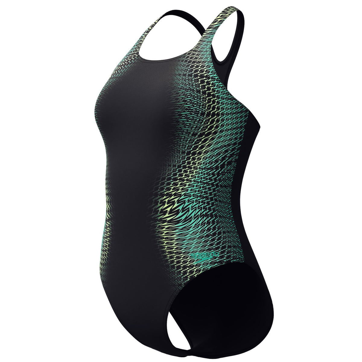 Speedo Badeanzug Medalist mit Digital Print für Damen mit Unterbrustband