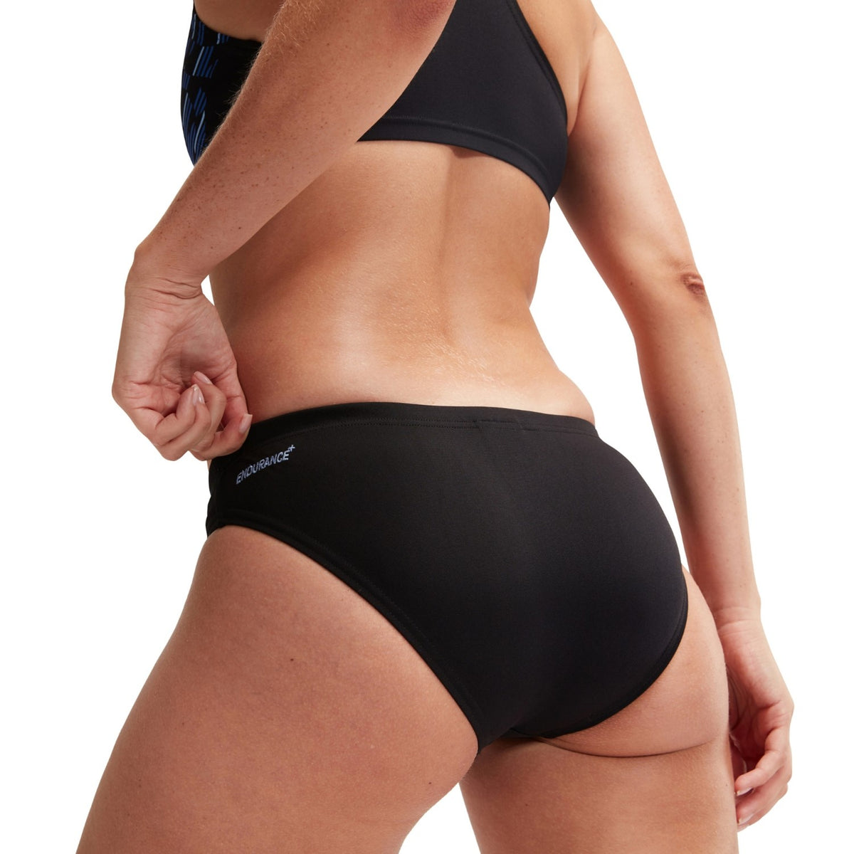 Speedo Placement Bikini Damen schwarz chlorbeständig