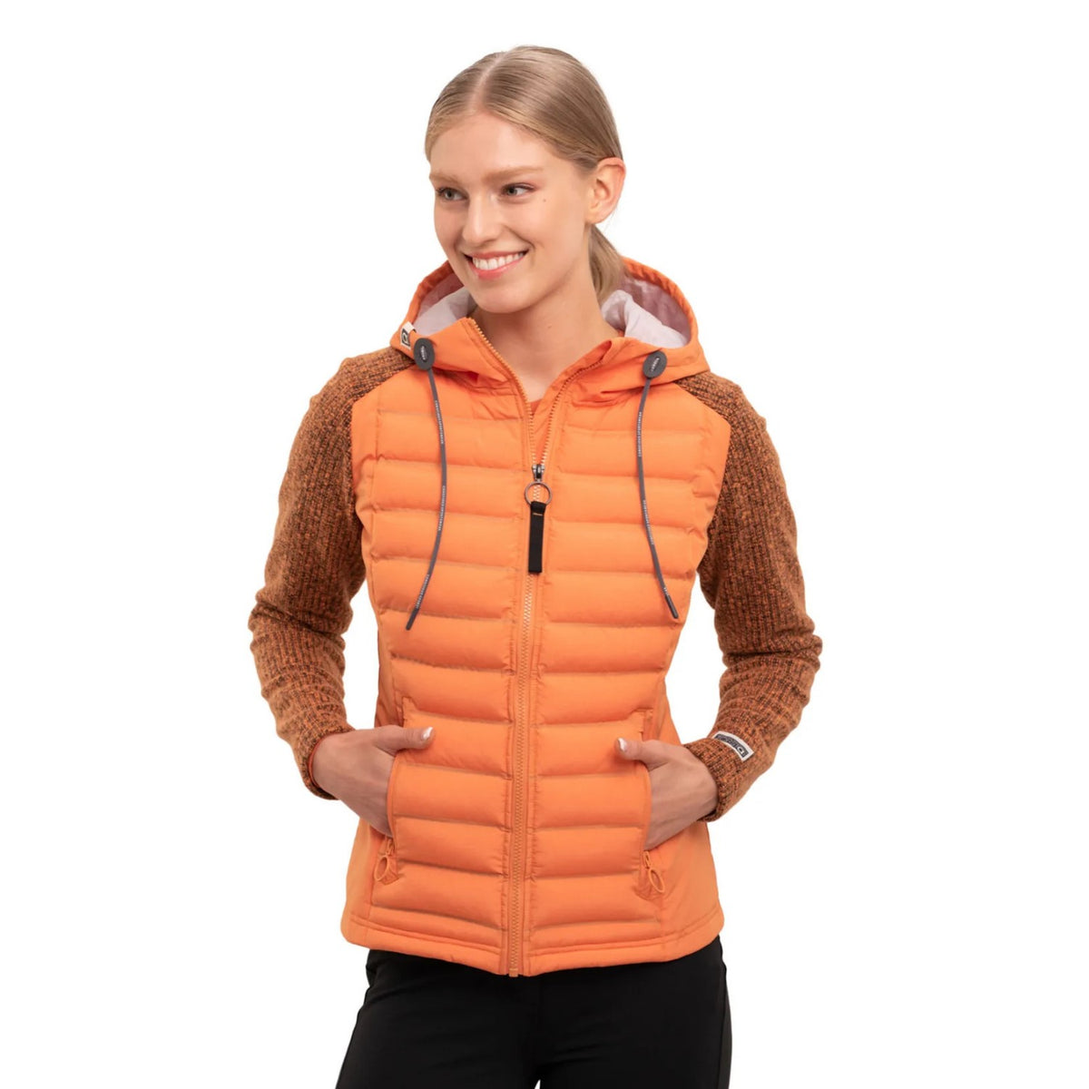Torstai Jacke Damen mit Kapuze Warmer Midlayer-Hoodie aus dickem Strickgewebe