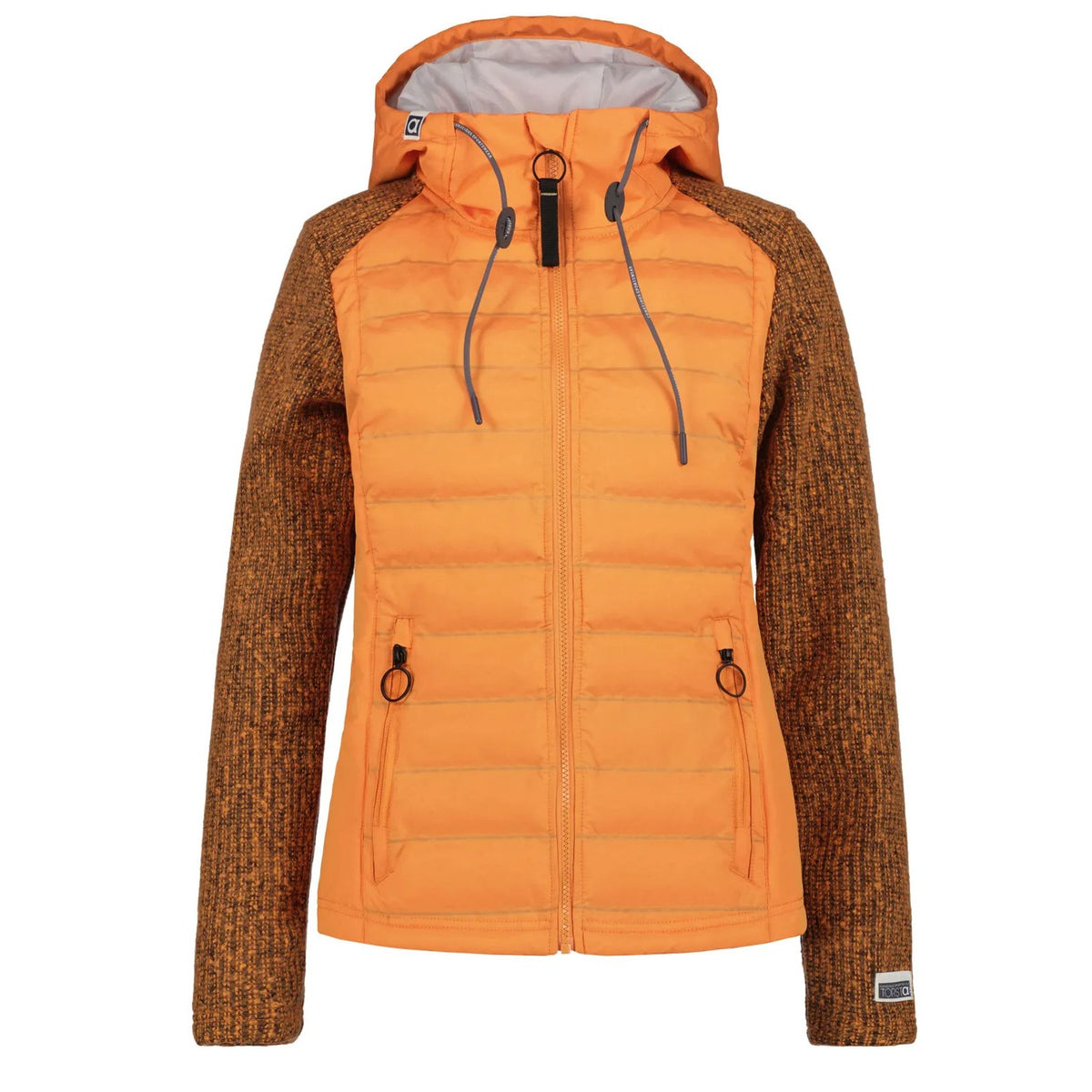 Torstai Jacke Damen mit Kapuze Warmer Midlayer-Hoodie aus dickem Strickgewebe