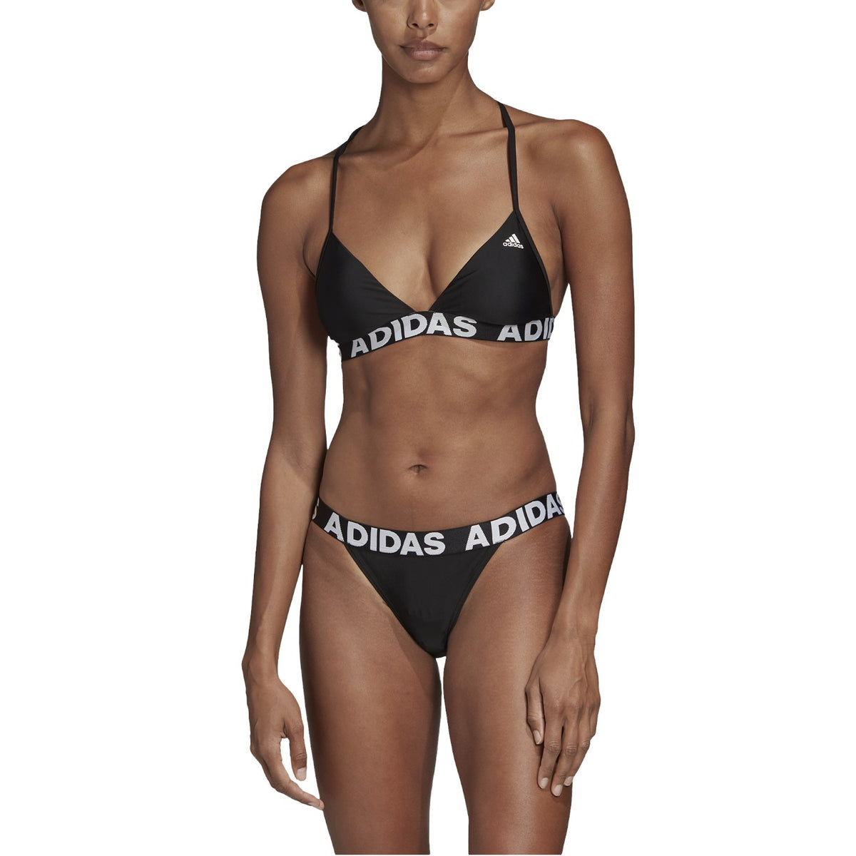 adidas Bikini Damen schwarz Triangel Bikini mit herausnehmbaren Polstern