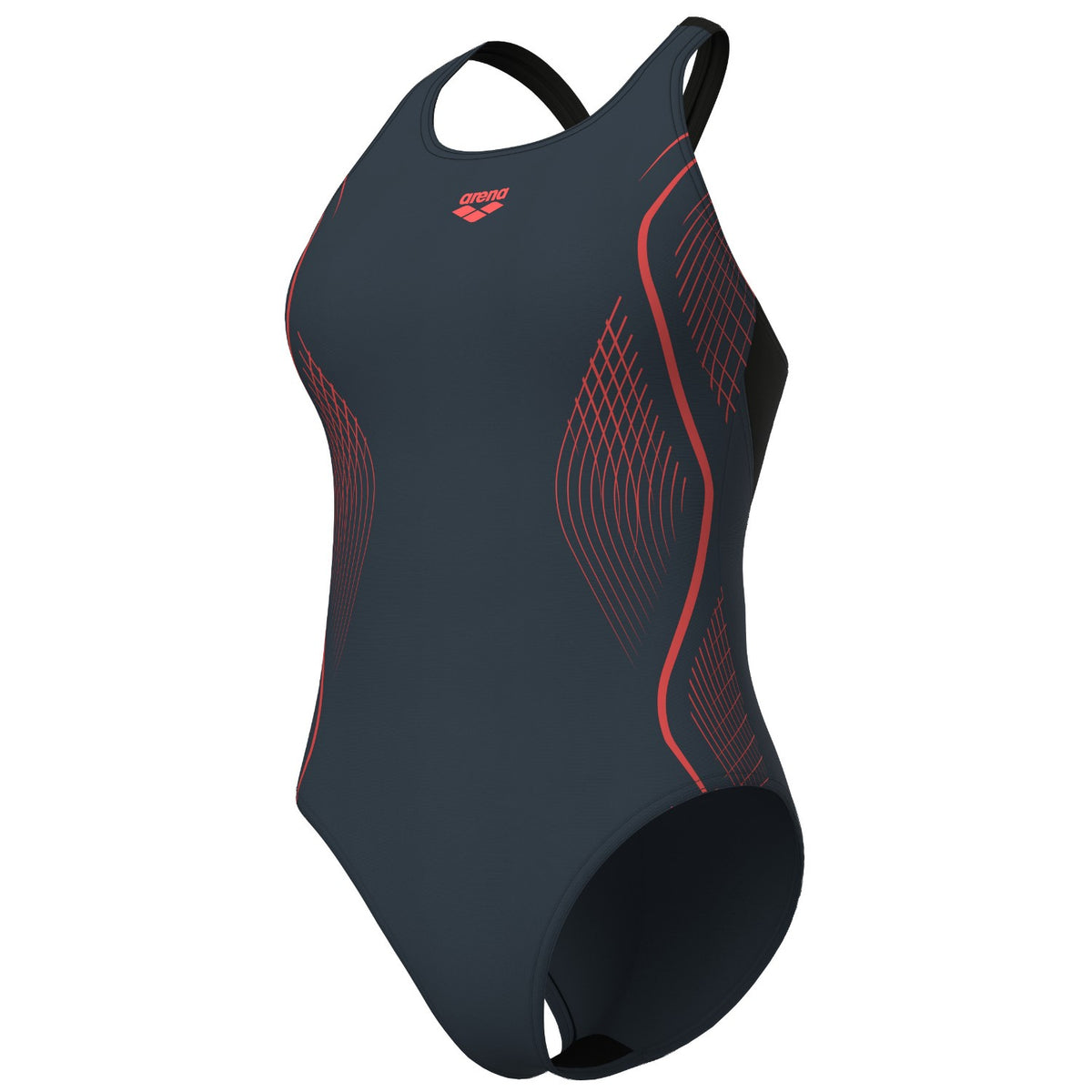 arena Grid Badeanzug V Back Graphic für Damen