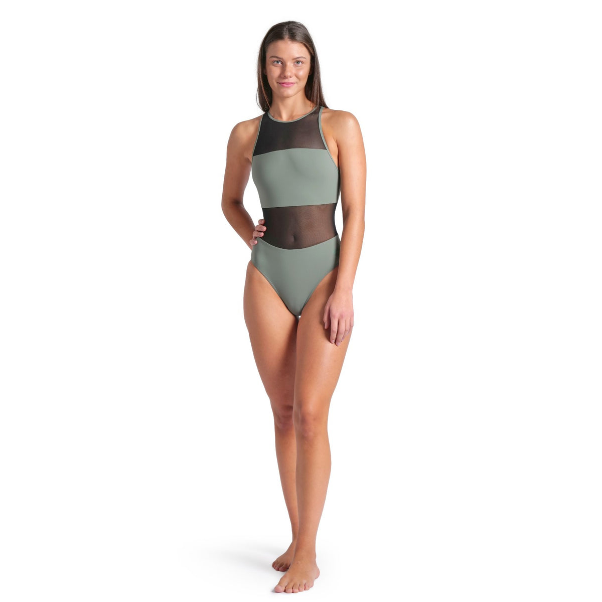 arena Badeanzug Mesh Panels Swimsuit Vent Back für Damen