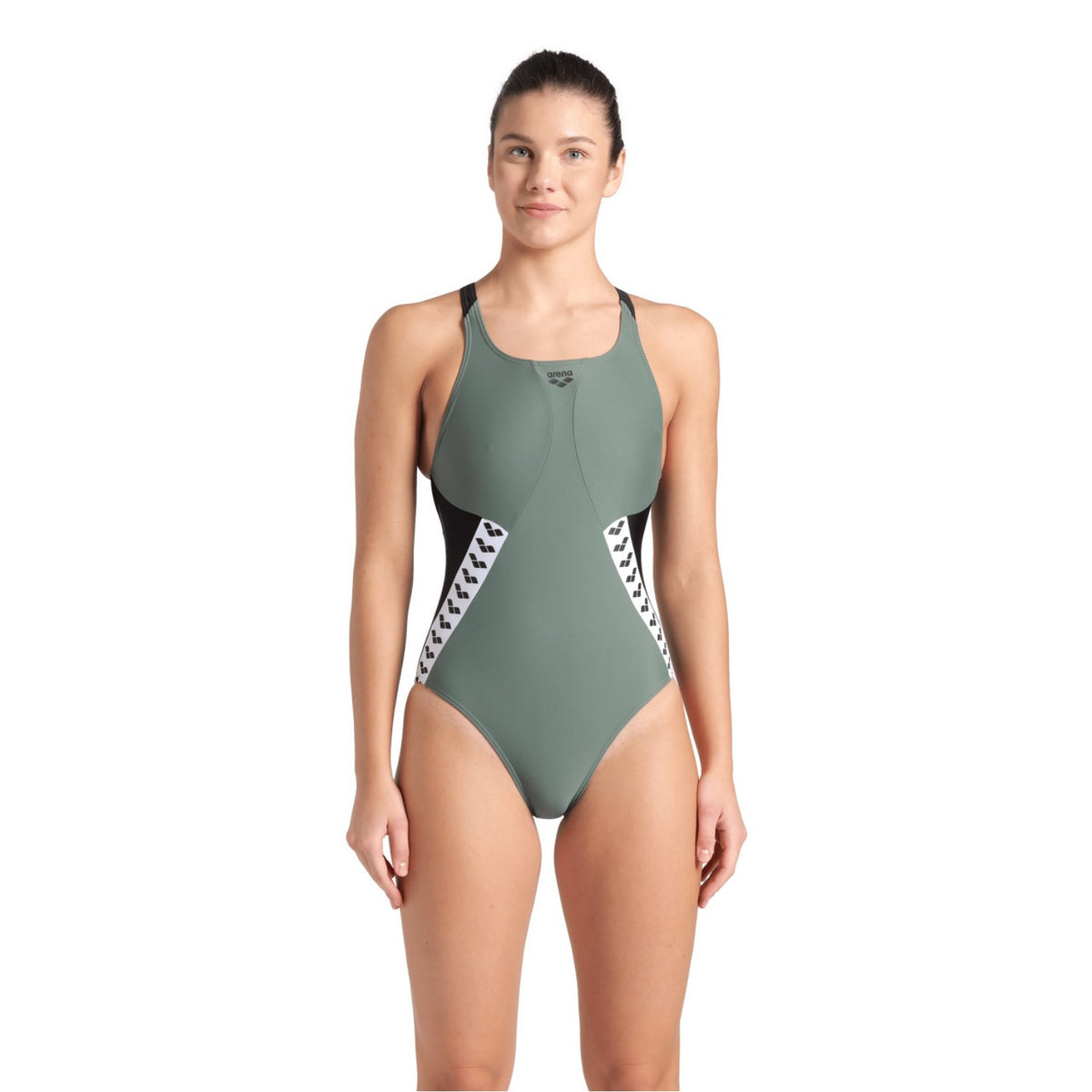 arena Stripe Badeanzug Pro Back für Damen
