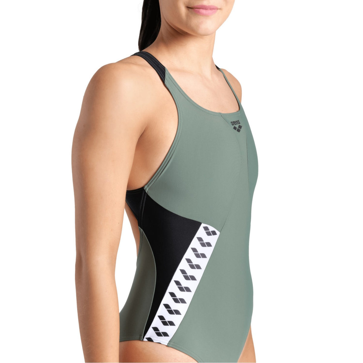 arena Stripe Badeanzug Pro Back für Damen